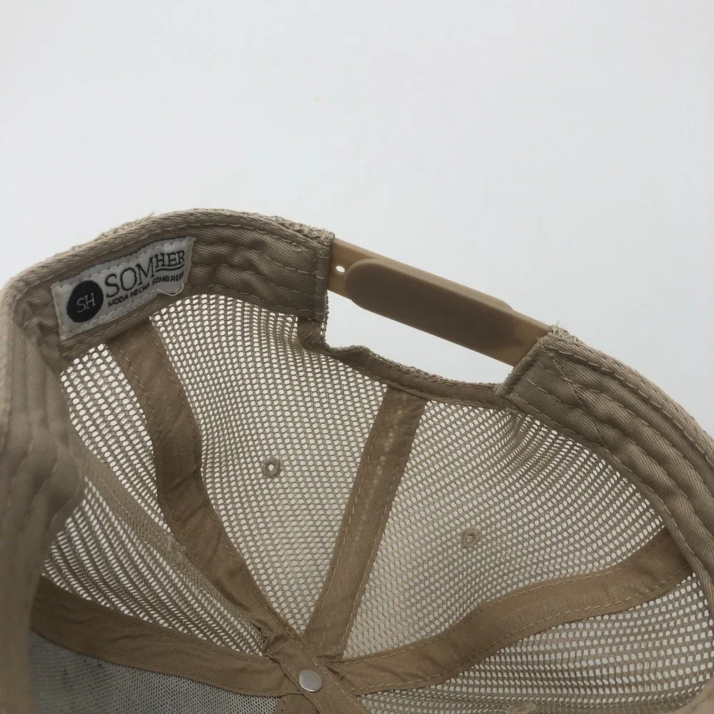Somher Only Baseball Hat Womens Snap Back Cowhide Brim Used Green Brown Preowned